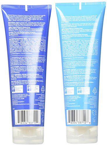 Fragrance Free Shampoo & Conditioner Bundle for Sensitive Skin - 8 Fl Oz - Pure Ingredients - Aloe Vera Infused