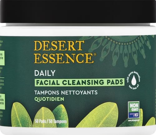 Tea Tree Oil Facial Cleansing Pads for Sensitive Skin, 50 Pads