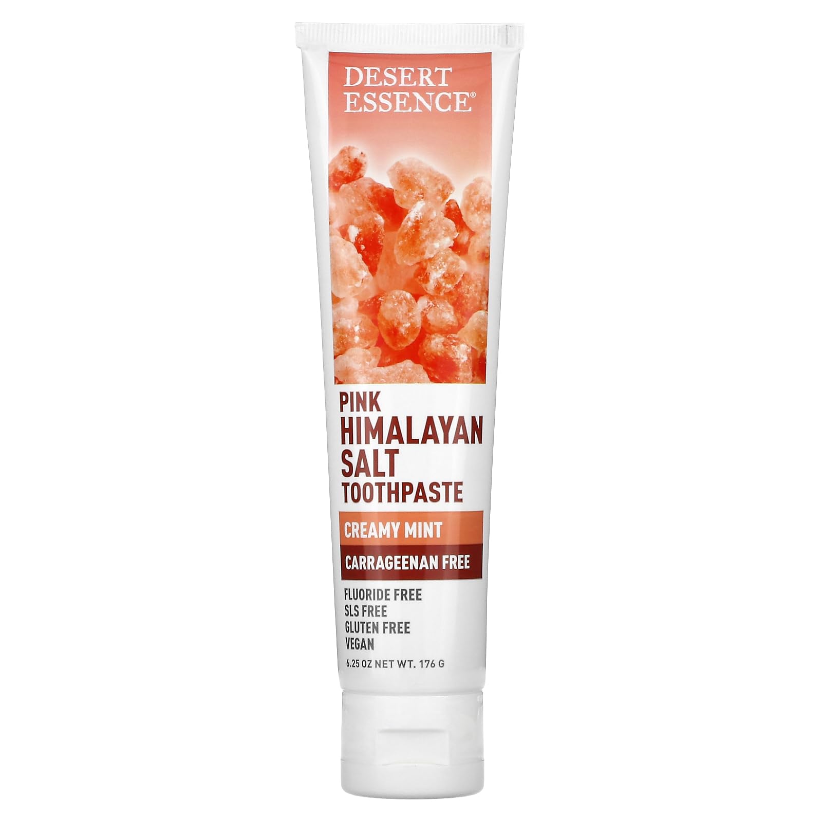 Desert Essence Pink Himalayan Salt Toothpaste - 6.25 oz - Creamy Mint - Mineral-Rich Oral Care with Tea Tree Oil