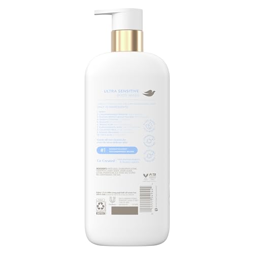 Dove Fragrance-Free Ultra Sensitive Body Wash, 18.5 oz - Gentle Cleanse with 10 Essential Ingredients