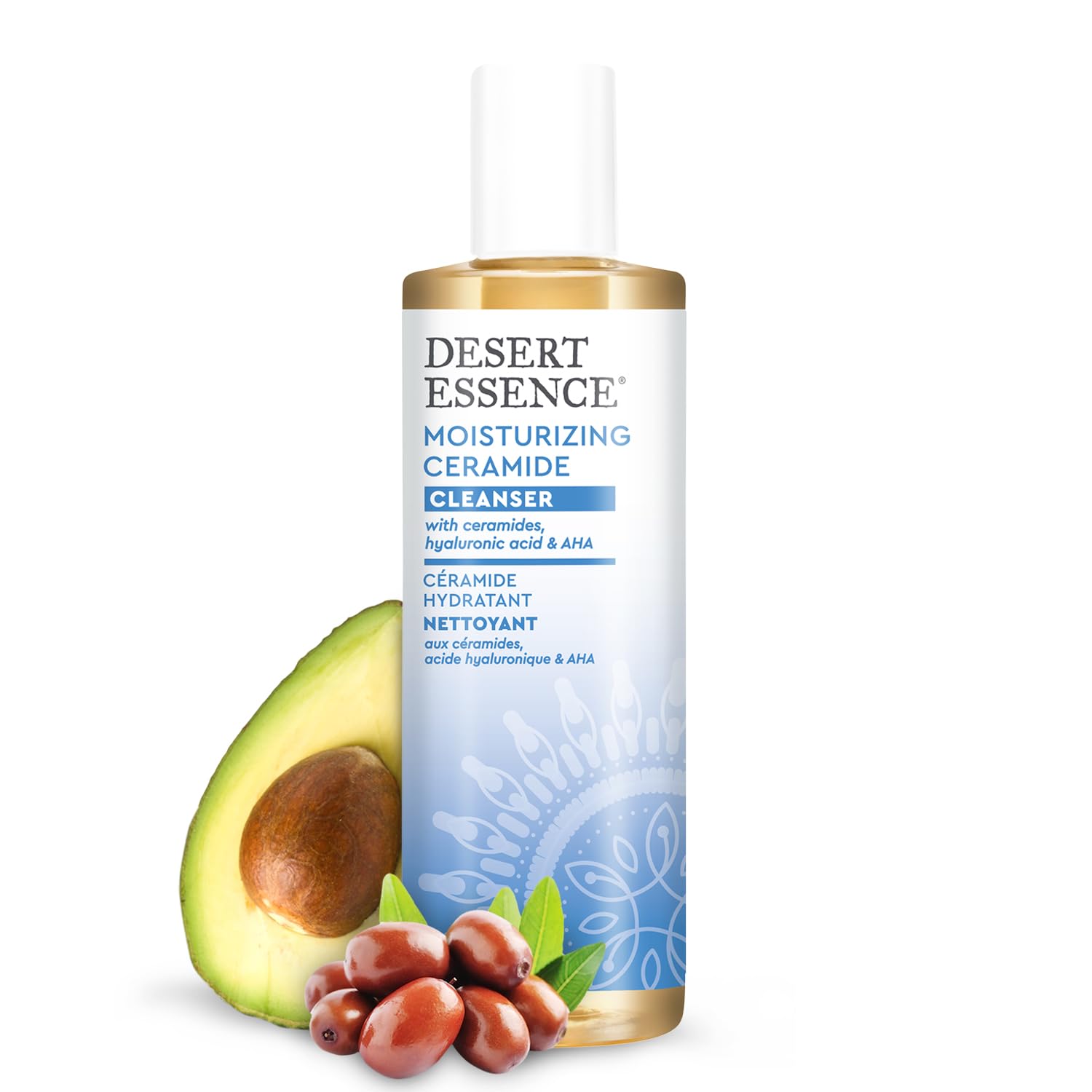 Desert Essence Vegan Ceramide Facial Cleanser - 7.1 fl oz, Gluten-Free & Cruelty-Free, Nourishes Skin's Moisture Barrier