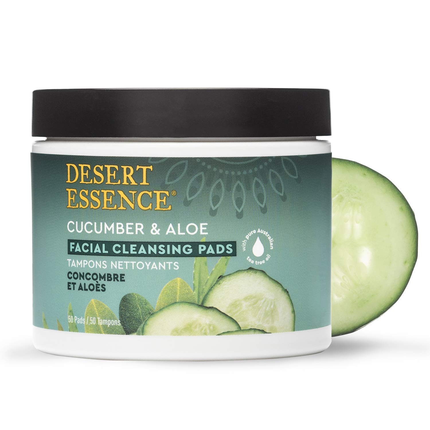 Desert Essence Cucumber & Aloe Cleansing Pads - 50 Count