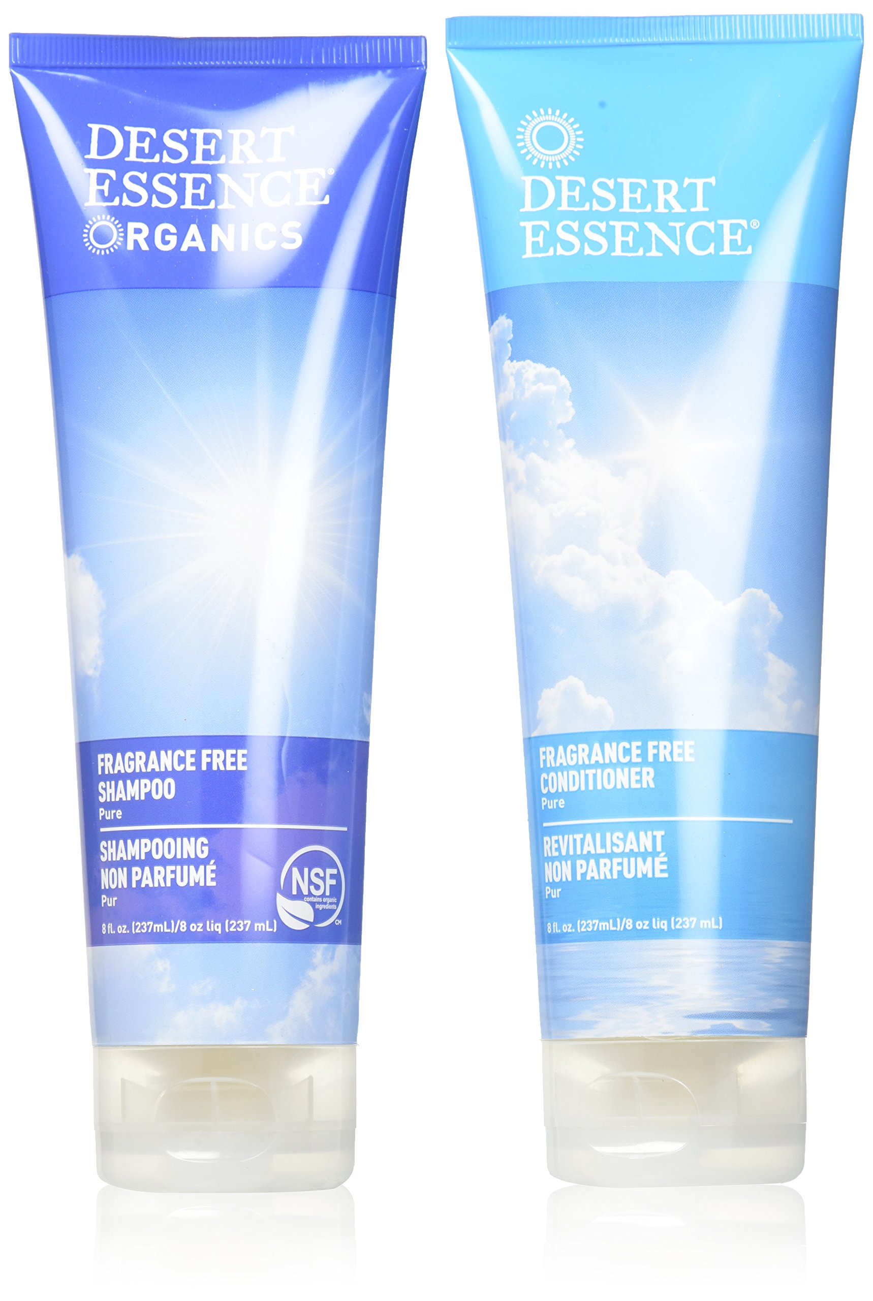 Fragrance Free Shampoo & Conditioner Bundle for Sensitive Skin - 8 Fl Oz - Pure Ingredients - Aloe Vera Infused